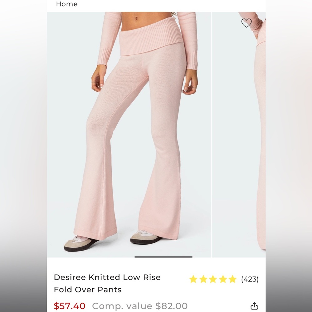 Edikted Desiree Pink Knit Pants
